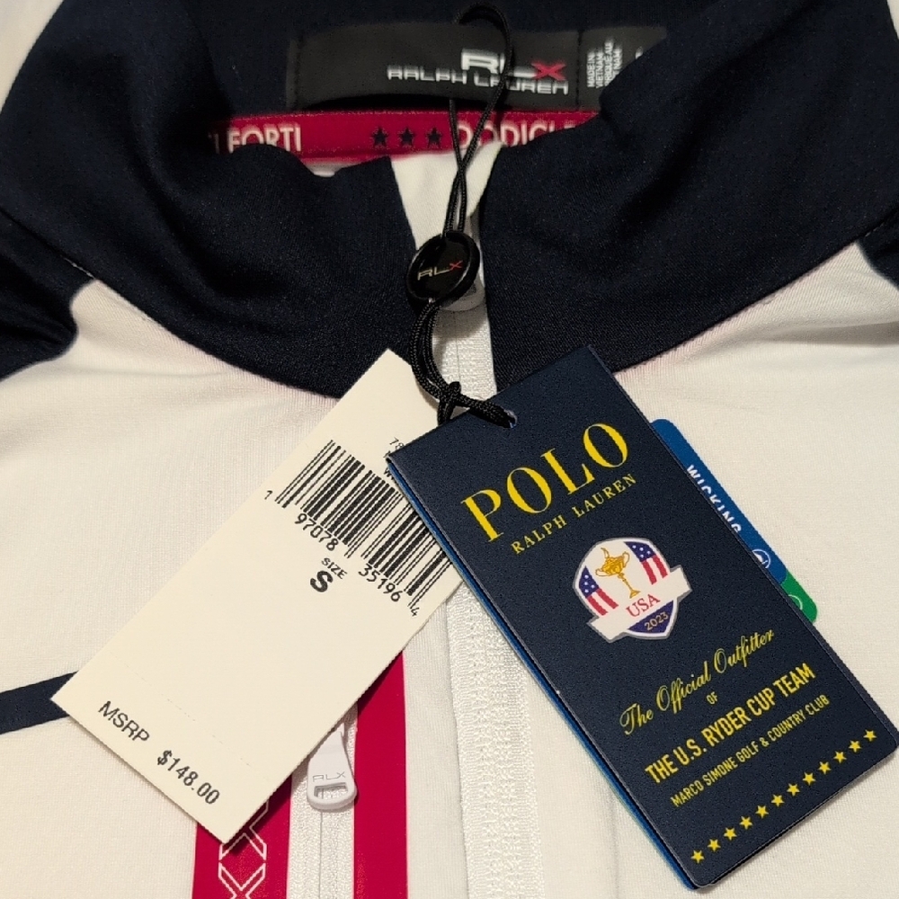 Ralph Lauren White and Navy Men's Jersey - Picture 6 of 11